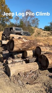 Jeep JK tests out new log pile climb obstacle. #jeep #offroad #4wd #test #play #outdoors | Where2Wheel