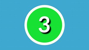 Number 3 three sign symbol animation motion graphics on green circle blue background,4k cartoon video number for video elements | Premium Stock Video Footage