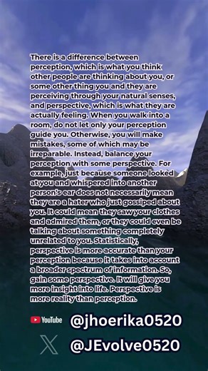 There is a difference between perception