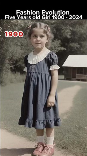Fashion Evolution of Young Girl 1900 to 2024 #evolution #fashion #ai