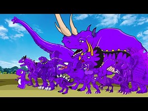 PURPLE DINOSAUR T-REX vs Triceratops, Brachiosaurus: CRAZIEST Dinosaur Ride Ever!