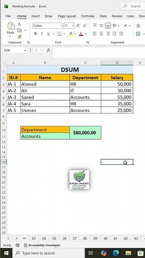 DSUM Function in Excel Explained | Database Formula with Example (Easy Guide)