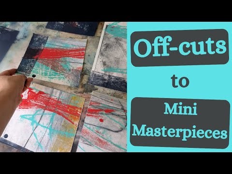 Handprinting Mini Monotype Abstract Pieces of Art Work