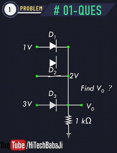DIODE AS OR GATE || diode OR Gate problems || how to solve diode circuit questions || #shorts #diode