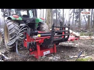 Fendeuse de bûches horizontale 35T CMS en fonctionnement