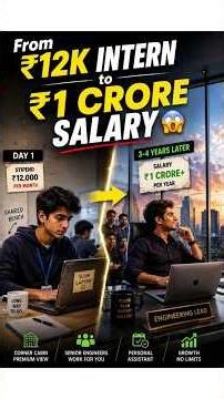 From ₹12K Internship To ₹1 Crore Tech Career Journey #shorts #telugu #internship #salary #students