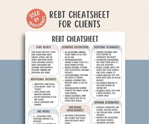 REBT Cheat Sheet, Therapy Tools, Mental Health Workbook, CBT Worksheet, Self Help Guide, Emotional Support, Coping Skills, Healing Aid - Etsy
