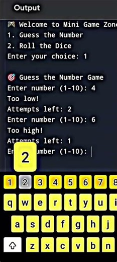 Guess the Number 🎯 & Dice Roll 🎲#coding #python #pythonprojects #webdevelopment #programming #c++