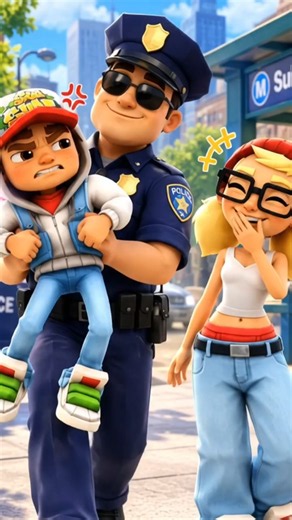 Jake Got Caught by Police 😂 | Tricky Laughing 😜 | Cute Moments in Subway Surfers