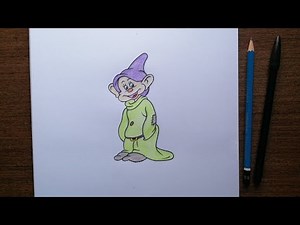 Step by step How to draw Dopey Dwarf from Snow White and the Seven Dwarfs