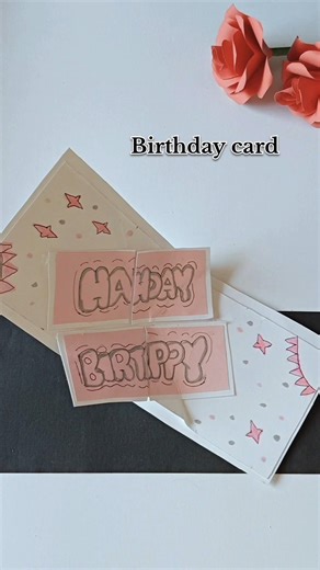 Easy birthday card | Easy paper craft #cute #birthday #gift #papercraft #shorts #diy #craft