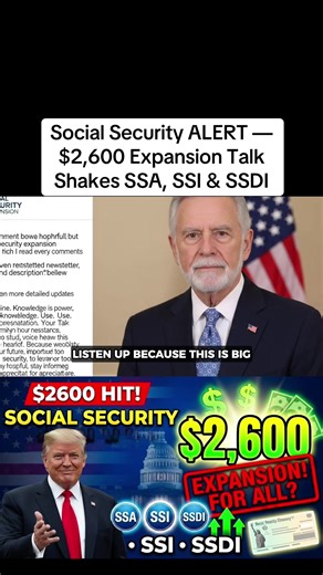 Social Security ALERT — $2,600 Expansion Talk Shakes SSA, SSI & SSDI #social #security #payment #breakingnews #fyp
