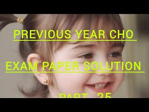 Previous year CHO exam paper solution part 25 @nursingclasses100