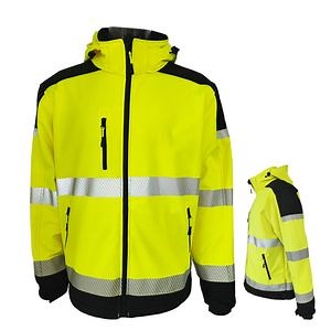 [Hot Item] Hi Vis Workwear Custom Logo Work Jacket Warmer Softshell Reflective Safely Jacket Reflective Safety Clothing