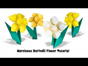 Simple Origami Flower tutorial for kids & beginners Easy Spring Flower craft Narcissus Daffodil