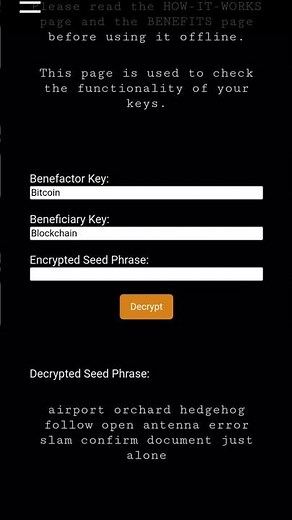 Legacy Encryption [Part 2] Use keys to decrypt seed phrase