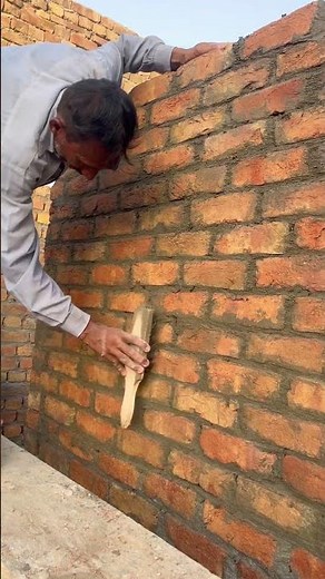 Brick Wall Completed with Wire Mesh Plaster | House Construction Work