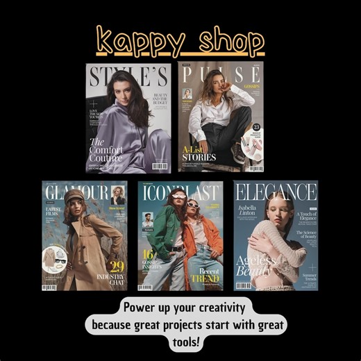 Fashion Magazine Cover Template Photoshop PSD Bundle Editorial Portrait Photography Branding - Etsy