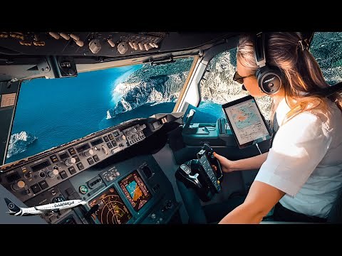 BOEING 737 Stunning LANDING into LESBOS Airport GREECE RWY14 | Cockpit View | Life Of An Airline