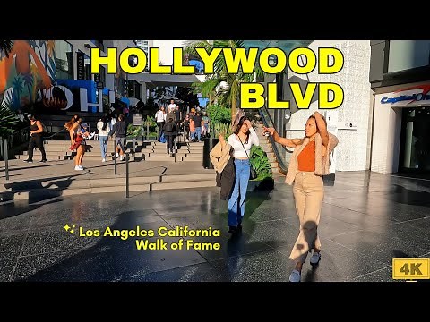 HOLLYWOOD Walk of Fame Los Angeles California ハリウッド - Walking Tour 4K