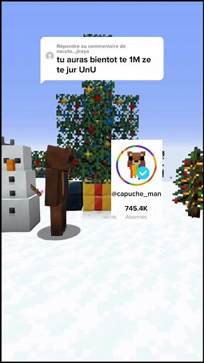 Christmas Minecraft Scene with Snowman and Bear Character
