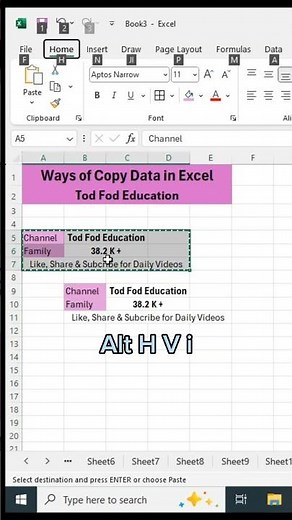 How To Copy Data in Excel #excel #exceltips #exceltricks