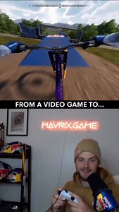 two worlds, one terrified @mattjonesmtb 😂❤️ 🕹️: @mavrix_game #biking #gaming #bikelife #mtb | Red Bull Bike
