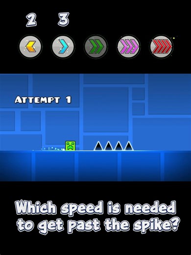 Which speed is needed to get past the spike #geometrydash #shorts #viralshorts