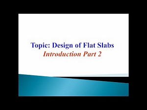 Design of flat slabs part 2 Introduction