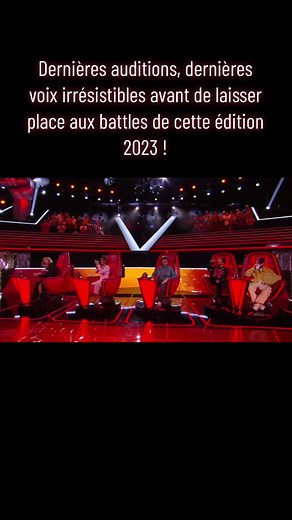 Dernières auditions, dernières voix irrésistibles avant de laisser place aux battles de cette édition 2023 ! ✌️ RDV Samedi soir sur @TF1 dès 21:10 ! #TheVoice2023 #blindaudition