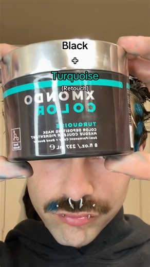 A little retouch guys with ‪@XMONDOHair‬ turquoise :) #hair #cosmetology #emo #alternative #y2k