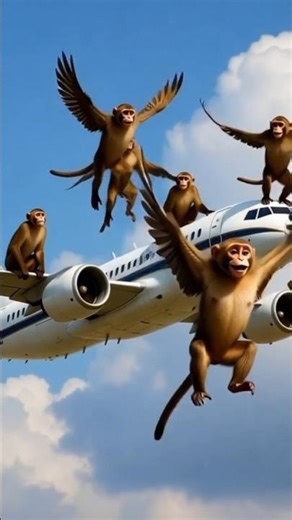 Funny Monkeys Traveling in Airplane ✈️😂 | Cartoon Comedy & Entertainment#viralvideo#trending