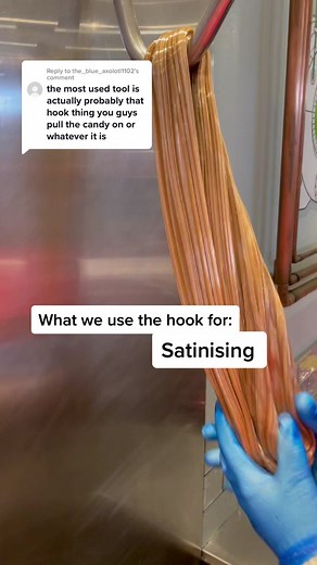 Satinising Sugar Candy with Scissors and Hooks