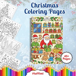 45  Christmas Coloring Pages, Printable Christmas Coloring Sheets, Cute and Cozy Christmas Coloring Pdf Book for Kids and Adults - Etsy