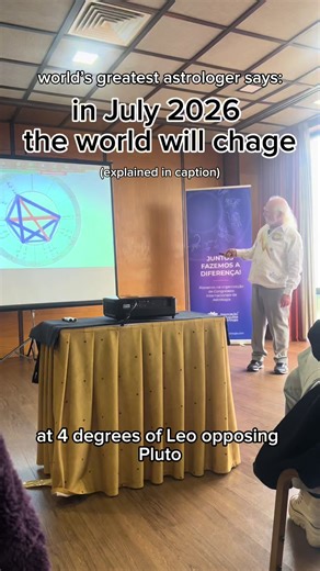 Rick Levine said the world will change on 19 July 2026. On that day, four planets - revolutionary Pluto, tech-chaos Uranus, delusional-visionary Neptune and big daddy Jupiter - all land at 4° of air and fire signs, locking into a web of trines and sextiles that hasn’t been seen in roughly 14,000 years. And when the Moon moves into 4° Libra they will light up five of the six points needed for a grand sextile - a Star of David ✡️ pattern in the sky. And if you have any natal planets around 3-5° of