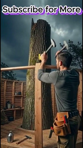 I Built a Storm-Proof Tree Survival Room in 42 Seconds 🌧️🌲