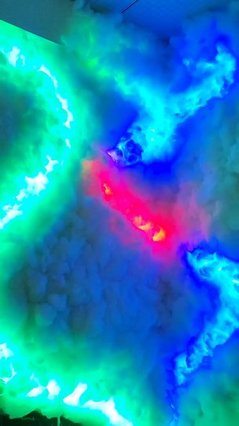 ,New 3D Thundercloud LED Light Cotton Lightning Cloud Colorful Atmosphere Night Light, DIY Creative Cloud Lights Gaming Room Garage Club Bar dj Party,16 Feet