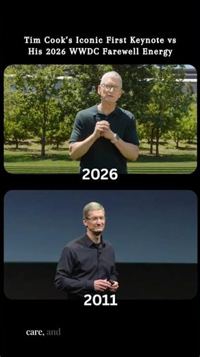 Tim Cook’s First Keynote vs His 2026 WWDC Farewell Energy #apple #timcook