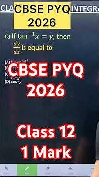 Q) If tan^(−1) 𝑥=𝑦, then 𝑑𝑦/𝑑𝑥 is equal to #continuity_and_differentiability #maths #cbse