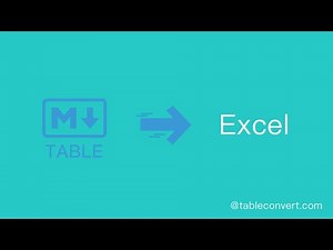 How to Convert Markdown table to Excel online?