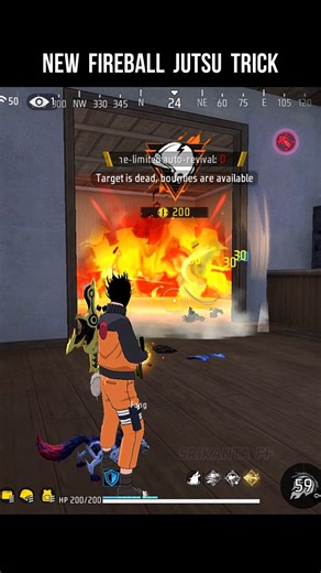 New Fireball Jutsu Trick - Free Fire X Naruto Shippuden