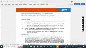 Excel 2019 | Module 11: SAM Project 1a | Hempstead University Foundation #newperspectives #module11 If you directly want to get the project from us then contact us on our Whatsapp. Link is given here, Whatsapp Contact Link: https://api.whatsapp.com/message/4B6NMKKBKUFYN1?autoload=1&app_absent=0 Whatsapp Number: 919116641093 918005564456 Gmail Id: assignmentstutorial@gmail.com PROJECT STEPS 1. Camille Darbonne is the director of the Office of Capital Projects for the Hempstead University Foundati