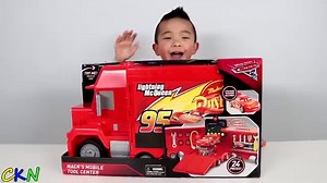 Mack's Mobile Tool Center Disney Cars 3 Toys Unboxing Fun With Ckn ToysHi guys, today we are playing with this Disney Cars 3 Mack's Mobile Tool Center. Mack’s Mobile Tool Center brings the ultimate Cars 3 experience straight to your home! The set features a large Mack that opens to reveal 24 play tools and pieces, including a Lightning McQueen vehicle with removable tires for practicing your speedy tune ups and tire rotations! Mack’s side doors transform into storage displays for hanging your aw