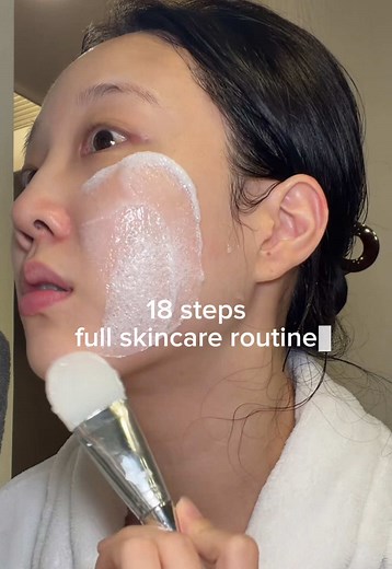 18 steps full night skincare routine! 🫧 #skincare #skincareroutine #glassskin #koreanskincare #skincaretips