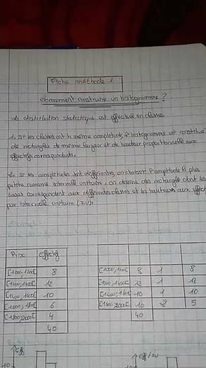 Comment construire un histogramme ? fiche maths bac pro tertiaire