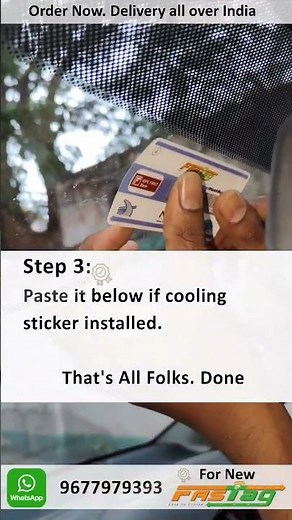 How to paste Fastag sticker in Car Windshield | Do it Yourself #nhai_fastag #fastag