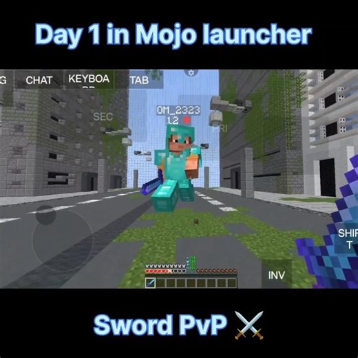 Sword pvp in Mojo launcher ⚔️ #minecraft #mcpe #swordpvp #shorts #trending