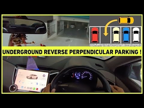 Learn Reverse Perpendicular Parking Skill with Driver's POV!! Underground Paking at Mall/Appartment