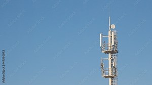 Telecommunication tower with antennas of cellular communication