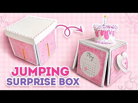 DIY Jumping Explosion Box with Paper Cake | Birthday Gift Box Idea